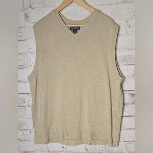 Arnold Palmer Sweater Vest Beige V Neck Grandpa Core XL